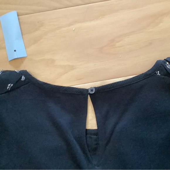 LOFT Black Blouse with Silver Embellishments - Picture 5 of 7